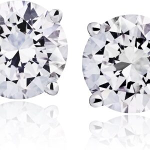 The Diamond Channel CERTIFIED 1 to 6 Carat LAB GROWN Solitaire Diamond Stud Earrings Round Cut 4 Prong Screw Back (F-G Color, VS1-VS2 Eye Clean Clarity)