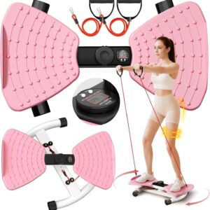 Waist Twisting Machine Fitness Tool, Ab Twister Board with the Smart LED Digital Monitor, 300LBS Capacity & 20dB Ultra-Quiet, Anti-Slip Home Gym Workout Equipment for Women Belly Fat