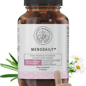 Happy Mammoth Meno Daily Menopause Vitamins & Supplements for Women (*Not Hormone Harmony), Boost Metabolism, Healthy Skin, Hair and Nails, Hot Flash, Mood Support, 72 Caps