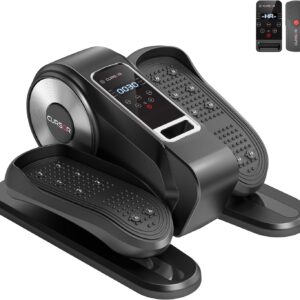 Under Desk Elliptical Machine, Electric Seated Pedal Exerciser, Mini Ellipse Leg Exerciser with Remoter, 12 Level Speeds, Forward & Reverse Direction, Manual & Auto Mode for Home Office