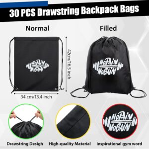 30 Set Include 150 Pcs Resistance Bands Bulk with 30 Pcs Drawstring Backpack – Loop Exercise Bands for Gym Members Sports Class Students 5 Pieces Each Set with Storage Bag