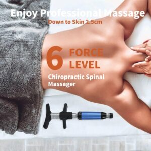 6 Levels Chiropractic Adjusting Tool, 50-300N Adjustment Manual Spine Chiropractic Correction Tool, Professional Chiropractic Adjustment Kit Impulse Spine Back Massage Tool for Relief Pain (4 Heads)