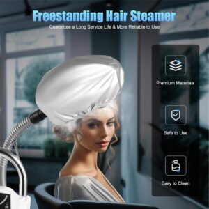 7 in 1 Professional Stand Hair Steamer, 110v/60Hz Freestanding Rotating Salon Hair Dryer, Hooded Hair Treatment Salon SPA Machine with Wheels for Color Processor Salon SPA Home Hair Care