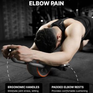 DMoose Fitness Ab Roller Wheel with Elbow Support & 2 Knee Pads – Abdominal Exercise Trainer for Core Strength Training – Ultimate Abs Workout Equipment for Home and Gym – Ab Machine for Men & Women