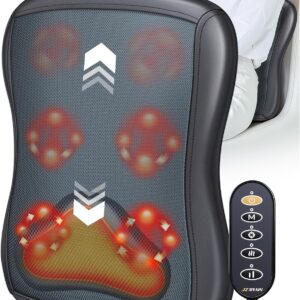 Shiatsu Back Massager with Heat : Up and Down Rolling Massage – Electric Back Massager for Pain Relief Deep Tissue – Heated Lower Back Massager for Office, Home, Car Use