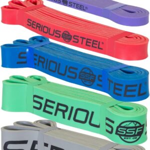 Serious Steel Fitness 37″ Resistance Training Bands (Portable Exercise Band System Training Bands- Great for Individuals Looking for Tension Throughout The Exercise)