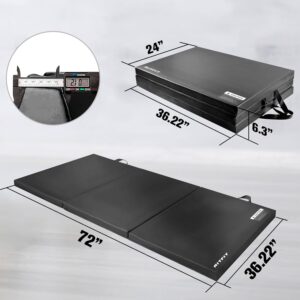 RitFit Upgraded Folding Exercise Mat, 2 Inch Thick Gymnastics Mat 3’x6’,4’x8’,4×10’,2’x8′ with Carrying Handles for Yoga, MMA, Stretching, Core Workouts and Home Gym Protective Flooring