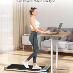 Under Desk Treadmill, Walking Pad for Home and Office, 2.5 HP Portable Walking Jogging Running Machine with Remote Control and LED Display, Silver
