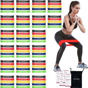 100 PCS Bulk Resistance Bands, Loop Exercise Bands Set for Gym Members Sports Class Students Gift, 5 Pieces Each Set with Storage Bag, Fitness Bands for Outdoor Home Gym Yoga Pilates