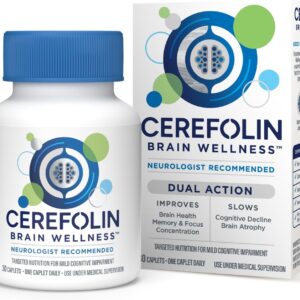 Brain Wellness, Targeted Nutrition for Cognitive Support, Improves Memory, Focus & Concentration, L-Methylfolate, NAC, B12, Neurologist Recommended (30 Count)