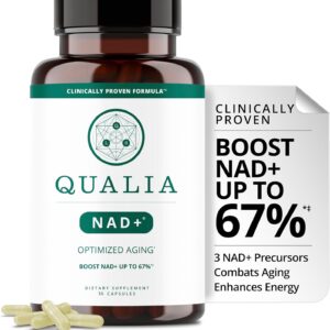 Qualia NAD Supplement — Clinically Proven to Boost NAD+ up to 67%. Optimized Aging, Energy, Focus. Elite NAD+ Booster Ingredients Nicotinamide Riboside (NIAGEN), Niacin, Niacinamide (1 Month Supply)