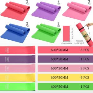 Hoolerry 36 Pieces Yoga Mats Sets Includes 12 Pcs Yoga Mats Bulk 68” x 24” x 6mm Thick Exercise Mat Non Slip 12 Resistance Bands 12 Carrying Straps for Women Girls for Gym Pilates