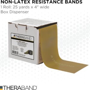 THERABAND Resistance Band 25 Yard Roll, Non-Latex Professional Elastic Stretch Bands for Upper & Lower Body Exercise Workouts, Physical Therapy, Lower Pilates, Flexibility, & Rehab, Dispenser Box