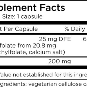 MethylPro L-Methylfolate 15 mg – L Methyl Folate, Methylfolate Supplement for Women & Men, Methylated Vitamin B9 (5-MTHF) for Brain Health, Focus, Calm – 90 Capsules (Pack of 1)