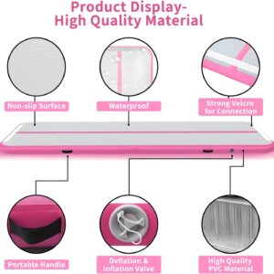 Inflatable Gymnastics Mat Training Mats 6.6ft/10ft/13ft/16ft/20ft Tumble Track with Air Pump for Gym Training Yoga Cheerleading Tumble Water Gymnastics