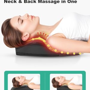 Cordless Shiatsu Neck Massager with Heat & Vibration, Back Neck Shoulder Massager for Pain Relief Deep Tissue, 4D Kneading Back Massage Pillow, Rechargeable Portable Massage, Gifts for Mom,Dad