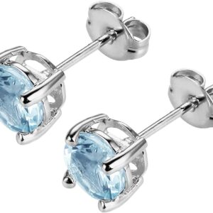 Amazon Essentials Sterling Silver Round Birthstone Stud Earrings (previously Amazon Collection)