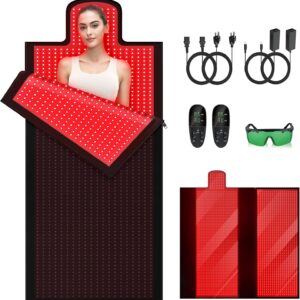 Red Light Therapy Blanket-84×33 inches Large Red Light Therapy Mat Full Body with High-Power 3100 LEDs | Dual Wavelength 660nm& 850nm, Infrared Light Therapy Sleep Bag for Pain Relief
