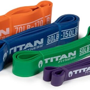 Titan Fitness 41″ Heavy Multi-Pack Latex Bands, Pull-Up Bands, Resistance Band Set for Workouts, Fitness and Strength Training