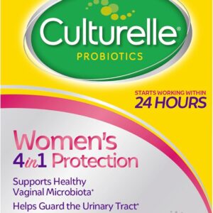Culturelle 4-in-1 Probiotics for Women, Daily Probiotic & Prebiotic Supplement to Support Vaginal Health, Digestive Health, Immune Health, Occasional Diarrhea, Gas & Bloating Relief, Non-GMO, 30 Count