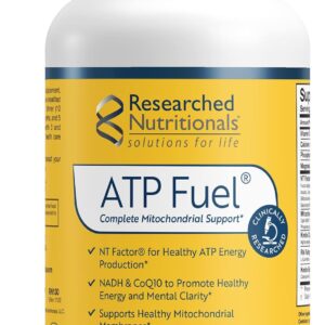 Researched Nutritionals ATP Supplements for Cellular Health & Energy Support – ATP Fuel – Vitamin E, CoQ10 & NADH to Promote Mental Clarity & Healthy Mitochondria (150 Capsules)