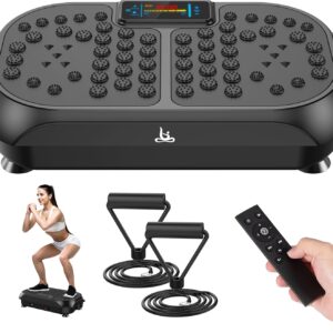 Vibration Plate Exercise Machine – CrazyFeb Vibration Plate for Lymphatic Drainage, Whole Body Vibrating Plate Exercise Machine – Waver Vibration Plate High-Intensity Fitness Equipment for Weight Loss