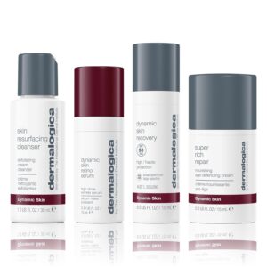 Dermalogica Skin Aging Solutions Kit, Anti Aging Skincare Set – Includes: Face Cleanser, Serum, Moisturizer with SPF, and Cream, Travel Size