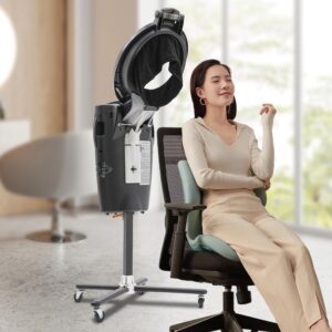 Hair Steamer Machine Professional Salon Hair Steamer with LCD Panel, Wheel – Multi-Function Hair Steamer Machine 12 Light Colors for Stylists Salon SPA Black Hair Care Dye Oil Treatment