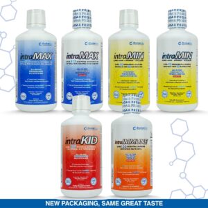 IntraMAX Organic Liquid Multivitamin, Non GMO, Dairy Free, Gluten Free, Magnesium, Vitamin D, C and E, Zinc (32 oz., Peach Mango)