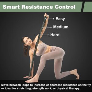 VRTX Stretch Straps for Exercise | Yoga & Pilates Stretching Bands w/ 7 Loops | Resistance Bands for Fitness Workout, Home Gym, Physical Therapy | Soft Cloth, Durable