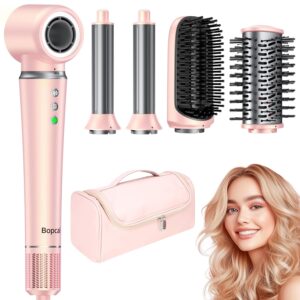 5 in 1 Air Wrap Hair Styler with Travel Bag- Professional Frizz-Free Auto Wrap Curler, High-Speed Hair Dryer, Straightening & Blow Dryer Brush for Multiple Styling, No Heat Damage, Gift for Women