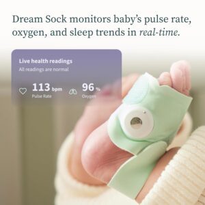 Owlet Dream Sock® – FDA-Cleared Smart Baby Monitor – Track Live Pulse (Heart) Rate, Oxygen in Infants – Receive Notifications