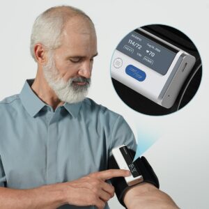 Checkme BP2A Blood Pressure Monitor for Home Use Upper Arm – Bluetooth BP Machine Cuff, Accurate Digital Readings in 30 Seconds, Unlimited Data Stored in App for iOS & Android