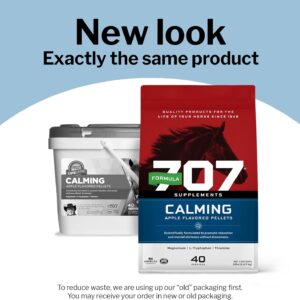 Formula 707 Calming Equine Supplement 10 lb Bag – 80 Servings – Anxiety Relief and Enhanced Focus for Horses – L-Tryptophan, Thiamine & Magnesium