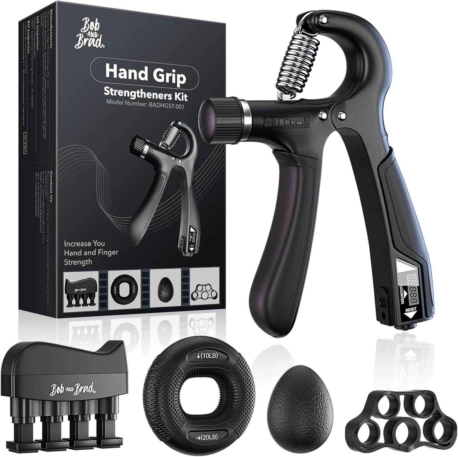 BOB AND BRAD C2 Pro Massage Gun and Hand Grip Strengthener Kit with Counter - Image 6