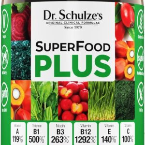 Dr. Schulze’s SuperFood Plus | Vitamin & Mineral Herbal Concentrate | Daily Nutrition & Increased Energy | Gluten-Free & Non-GMO | Vegan | 390 Tabs | Packaging May Vary