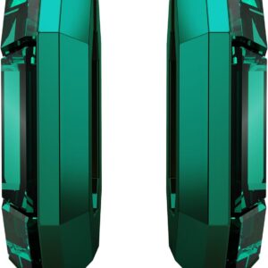 Swarovski Lucent Small Hoop Earrings, Green Octagon-Shaped Crystals, Part of the Swarovski Lucent Collection