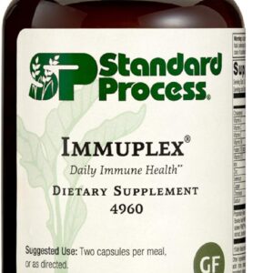 Standard Process Inc. Immuplex – Daily Immune Support Supplement with Folate, Iron, Vitamin C & Vitamin A – Mineral Supplement with Antioxidant Ingredients – 150 Capsules