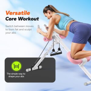 MERACH Ab Machine, Ab Workout Equipment, Adjustable Ab Trainer Machine for Abs Workout at Home Gym, Foldable, Knee Protection, Abdominal Trainer for Stomach Workout