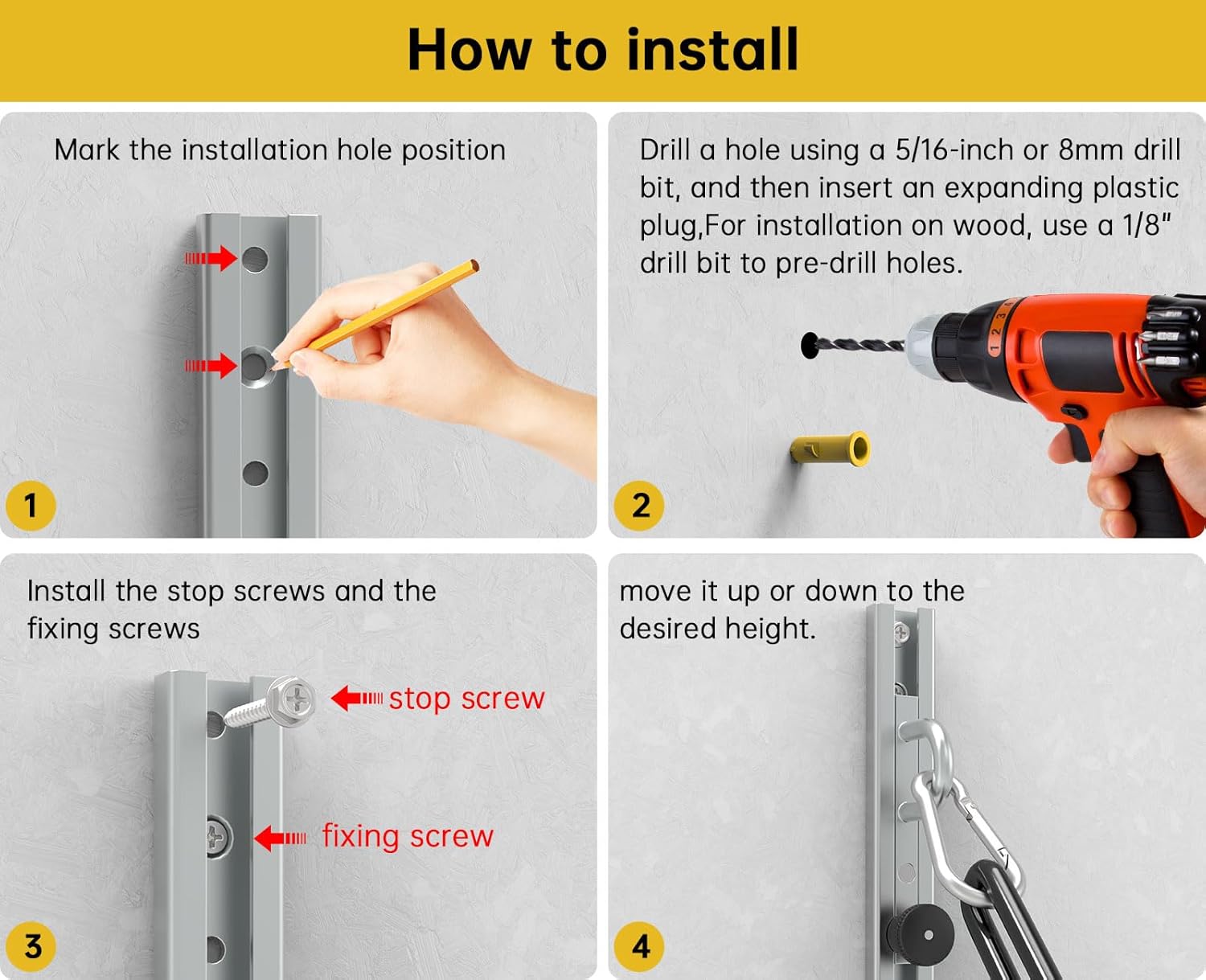 Professional 80" Adjustable Wall Anchor for Resistance Bands - Ultimate Home Gym Solution Wall-Mounted Anchor Fitness System - Image 7