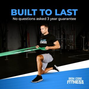Iron Core Fitness Gym Quality Long Resistance Bands Multi Pack of 5- Loved by Fitness Pros for Group Workouts in Gyms, Boxes, Studios and Bootcamps. Perfect for Pull Ups, Strength Training, Mobility