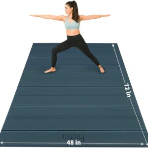 Foldable Wide & Large Yoga Mat – Cushioned, Compact & Easy to Store | 6mm & 8mm Thick | For Home, Gym, Travel, Yoga, Pilates & Floor Exercises