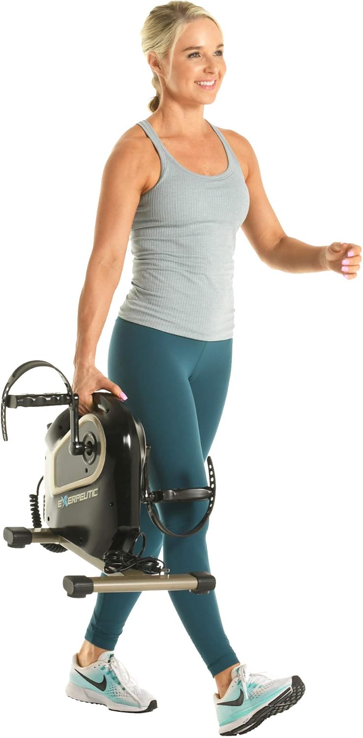 Exerpeutic 2000M Motorized Under Desk Exercise Bike - Electric Legs and Arms Pedal Exerciser - Fitness Equipment for Home Use - Remote Work Office Accessory - Black - Image 4