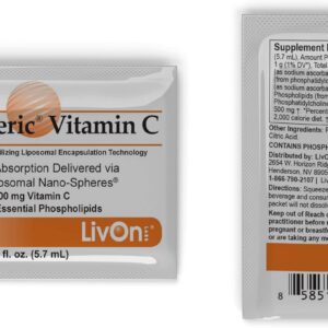LivOn Laboratories Lypo–Spheric Vitamin C – 1,000 mg Vitamin C & 1,000 mg Essential Phospholipids Per Packet – Liposome Encapsulated for Improved Absorption – Non–GMO(2 Cartons,60 Packets)
