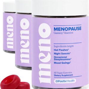O Positiv MENO Gummies for Menopause, 30 Servings (Pack of 3) – Hormone-Free Supplements for Women with Black Cohosh & Ashwagandha KSM-66 – Helps Alleviate Hot Flashes, Night Sweats, & Mood Swings