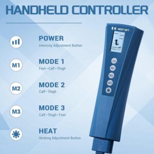 Gifts for Dad Mom Men Women Christmas Mothers Day, Fathers Day, Air Compression Massager with Heat for Foot, Leg, Calf, Thigh, Knee, Helpful for Vericose Veins, Muscle Fatigue, Cramps, Swelling, Edema