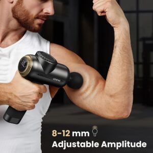 RENPHO Massage Gun with 8-12mm Adjustable Amplitude, Deep Tissue Muscle Percussion Massage Gun