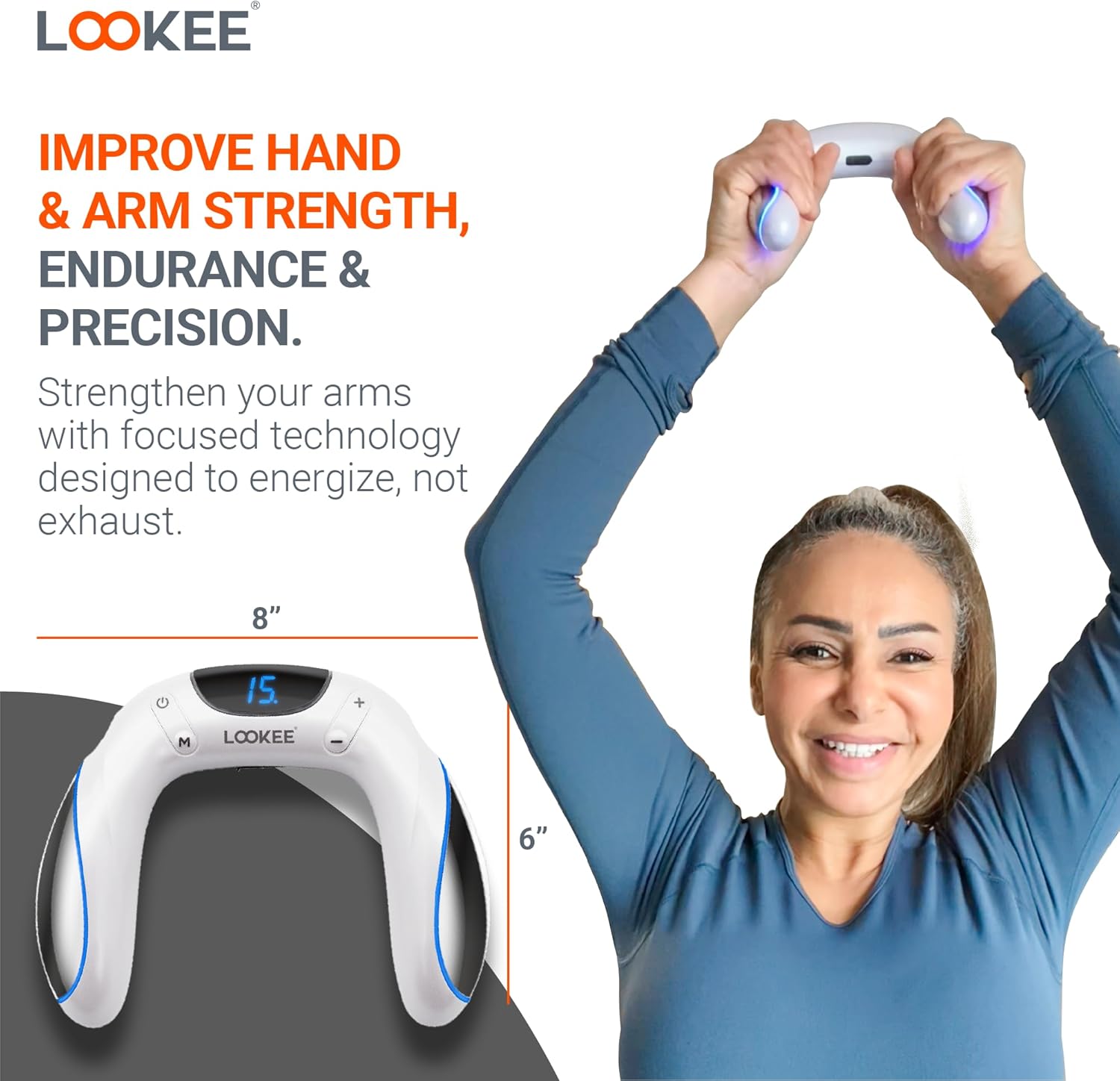 LOOKEE Arm Exerciser with 15 Levels | Arm Workout Equipment | Forearm & Hand Strengthener | Hand Strengthening Device for All Ages - Image 7
