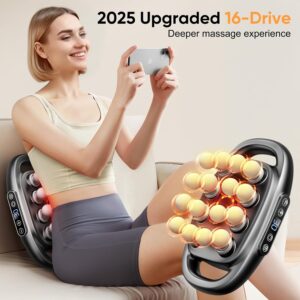 16-Drive Massage Gun Deep Tissue – 2025 Upgrade 8-Head Back Muscle Massager with 3 Modes & 30 Intensities, Portable Quiet Percussion Massager for Legs, Waist, Back, Neck, Buttocks Muscles Pain Relief