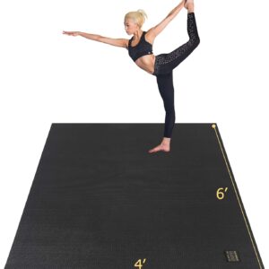 GXMMAT Large Yoga Mat 6’x4’/6’x6’/7’x5′(7mm/9mm), Extra Thick Workout Mats for Home Gym Flooring,Ultra Comfortable Non-Slip Quick Resilient Barefoot Wide Exercise Mat for Pilates,Stretching,Meditation
